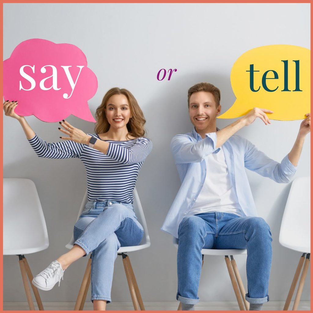 say vs tell
